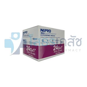 NIPRO HYPODERMIC NEEDLE 24GX1" 100 PCS.
