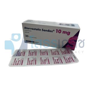 ATORVASTATIN SANDOZ 10 MG 3x10 TABLETS.