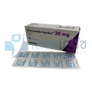 ATORVASTATIN SANDOZ 20 MG 3x10 TABLETS.