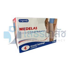 LONGMED ELASTIC BANDAGE 4" 12 ROLLS.(EB ผ้าพันเคล็ด)