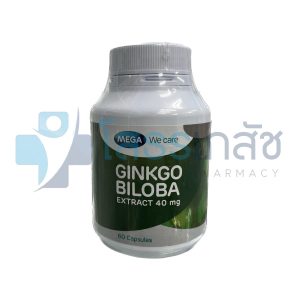 MEGA WE CARE GINKGO BILOBA 40 MG 60 CAPSULES.